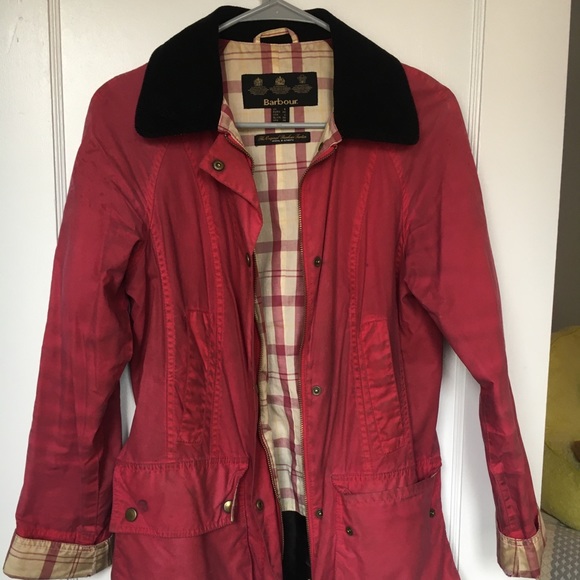 pink barbour jacket